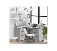 vidaXL Bureau d'angle Gris béton 145x100x76 cm Aggloméré