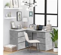 vidaXL Bureau d'angle Gris béton 145x100x76 cm Aggloméré