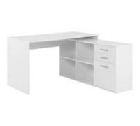 Bureau d angle LONDON Panneau de particules Décor 136 75 139 cm Blanc Blanc