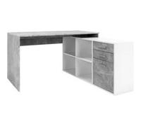 Bureau d angle LONDON Panneau de particules Décor béton structuré 136 75 139 cm