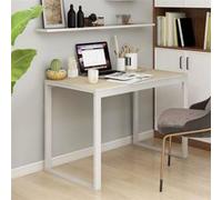 Bureau d ordinateur Blanc et chêne 110x60x73 cm Aggloméré Blanc et chêne G