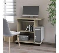 Bureau d ordinateur Chêne sonoma 80x50x75 cm Bois d ingénierie G