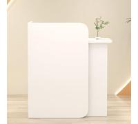 Bureau d'accueil moderne avec comptoir, petit bureau d'entrée avec tiroir verrouillable, comptoir de caisse pour magasin de vêtements, hall d'entrée, salon de beauté (blanc, L80 x l40 x H95 cm)