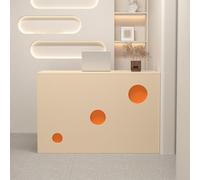 Bureau d'accueil moderne avec tiroir verrouillable, petit comptoir d'entrée avec comptoir de caisse pour magasin de vêtements, hall d'entrée, salon de beauté (Jaune + Orange, L80 x l45 x H95 cm)