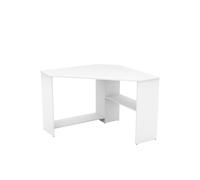 Bureau d'angle 2 étagères 80 cm - TERKA - Blanc