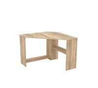 Bureau d'angle 2 étagères 80 cm - TERKA - Chêne