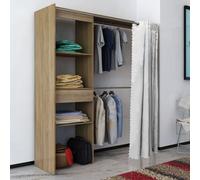 Bureau d'angle 4 étagères chêne