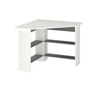 Vicco Bureau d'angle Arion, Blanc, 90x90cm, pour Une Utilisation Efficace de l'espace avec des Compartiments Ouverts
