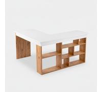 Bureau d'angle avec étagère intégrée pour bureau à domicile Vesper