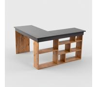 Bureau d'angle avec étagère intégrée pour bureau à domicile Vesper
