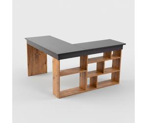 Bureau d'angle avec étagère intégrée pour bureau à domicile Vesper