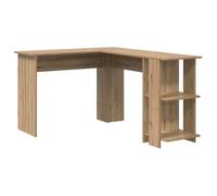 vidaXL Bureau d'angle Chêne artisanal Forme L 113.5x140x75 cm 2 étagères intégrées
