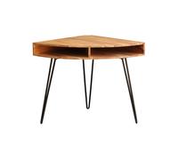 Miliboo Bureau d'angle avec rangements Bois Massif et métal Noir L75 cm GOSBY