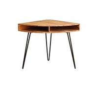 Bureau d'angle avec rangements bois massif et métal noir L75 cm GOSBY