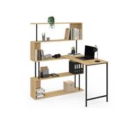 IDMarket - Bureau d'angle bibliothèque Rotatif 180° Detroit Forme S Design Industriel