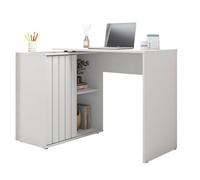 Bureau d'angle Blanc Armoirette 1 Porte 3 Niches L 139.9 H 75 P 45.1 cm - L 139.9 x l 45.1 x H 75 cm
