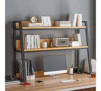 Bureau d'angle Bureau d'ordinateur Compact, étagère de Bureau Industrielle à 2 Niveaux, Support de Bureau Multifonctionnel et bibliothèque pour Bureau d'ordinateur, étagère de Rangement Auto