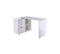 Bureau d'angle bureau droit modulable 2 en 1 blanc