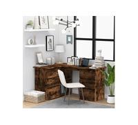 Bureau d'angle Chêne fumé 145x100x76 cm Bois d'ingénierie