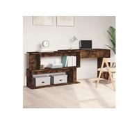 Vidaxl Bureau D'angle Chêne Fumé 200x50x76 Cm Bois D'ingénierie Marron