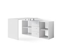 Vicco Bureau d'angle Dante, Blanc, 215x60cm