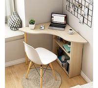 Bureau d'angle en Bois, Petite Table d'étude pour Ordinateur Portable avec Compartiments de Rangement, Bureau d'ordinateur Triangulaire pour Petits espaces, 79x79x73cm(31x31x29inch)