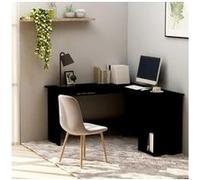 Bureau d'Angle en Forme de L Meuble de Travail Noir Bois d’Ingénierie vidaXL