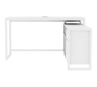 Bureau d'angle en L AUCUNE DENVER 37A 139x139x75 cm blanc mat avec tiroir et 4 niches