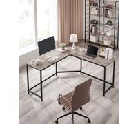 Bureau D'angle En L Effet Bois Noir Marron