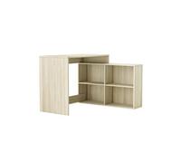 Bureau d'angle en panneau de particules, chêne shannon - 111,9 x 76,7 x 100,7 cm - PEGANE- Chêne shannon