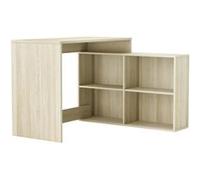 Bureau d'angle en panneau de particules, chêne shannon - 111,9 x 76,7 x 100,7 cm - PEGANE- Chêne shannon