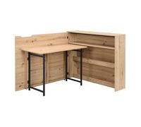 Bureau d'angle escamotable - MDF - Coloris : Naturel - RELIMY