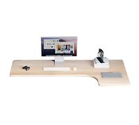 Bureau d'angle flottant en forme de L - Table murale pour bureau, chambre, salle de bain ou balcon, finition teck