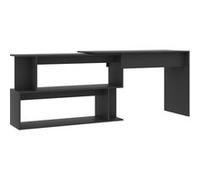 Bureau d'angle gris 200x50x76 cm aggloméré