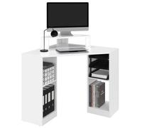 Bureau d'angle HARRY blanc gain de place bureau informatique avec rangements