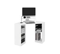 IDMarket – Bureau d'angle Harry Blanc gain de place avec rangements