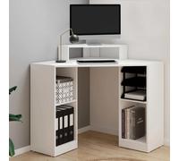 Bureau D'angle Harry Blanc Gain De Place Bureau Informatique Avec Rangements Blanc