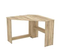 Bureau d'angle KARO - Chêne clair - Design moderne avec rangements intermédiaires