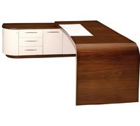 Bureau d'angle Marron Home Office Table grand chef Tables Bureau Meubles