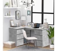 vidaXL Bureau d'angle Gris béton 145x100x76 cm Aggloméré