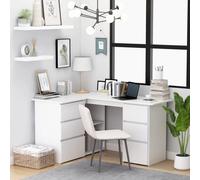 Bureau d'Angle Meuble de Travail Écriture Gris Béton Bois d’Ingénierie vidaXL
