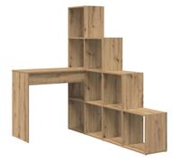 Bureau d'angle moderne - vidaXL - Chêne artisanal - 149,5x101,5x149,5 cm - Bois d'ingénierie - Étagère intégrée