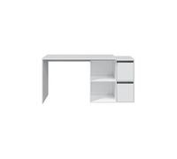 Bureau d'angle modulable SMART avec rangement L120cm - Blanc