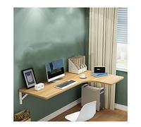 Bureau d'angle Mural Flottant en Forme de L, avec chevalet Pliable, étagère Suspendue permettant de Gagner de l'espace, for Le Bureau, la Maison et la Cuisine(Beige,70 * 50 * 30cm 28 * 20 * 12IN)