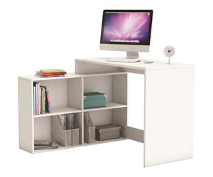 Bureau d'angle Nagano - Panneaux de particules - Blanc mat - L 111,9 x P 100,7 x H 76,7 cm - DEMEYERE