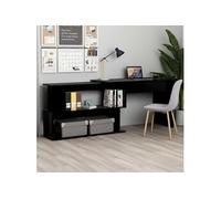 vidaXL Bureau d'angle Noir 200x50x76 cm Aggloméré Noir G
