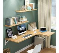 Bureau d'angle pliable mural avec étagères, pour économiser de l'espace pour la maison, le bureau, la cuisine, la buanderie