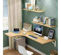 Bureau d'angle pliable mural pour ordinateur - Économie d'espace - Table flottante pour petits espaces - Bureau flottant avec support en métal pour bureau, chambre à coucher, cuisine, salle à manger