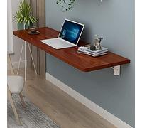 Bureau d'angle pliable mural - Table de travail en bois avec double support pour la maison, le bureau et la cuisine - Design tréteau peu encombrant