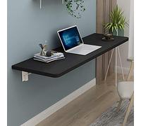 Bureau d'angle pliable mural - Table de travail en bois avec double support pour la maison, le bureau, la cuisine - Design tréteau compact et élégant